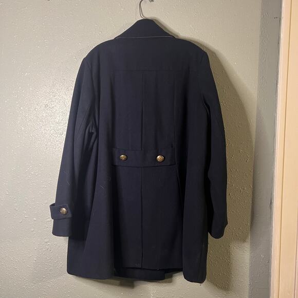 NWT Lane Bryant Women P Coat Navy Blue with Brass Buttons 22/24 Heavy Winter - Picture 2 of 14